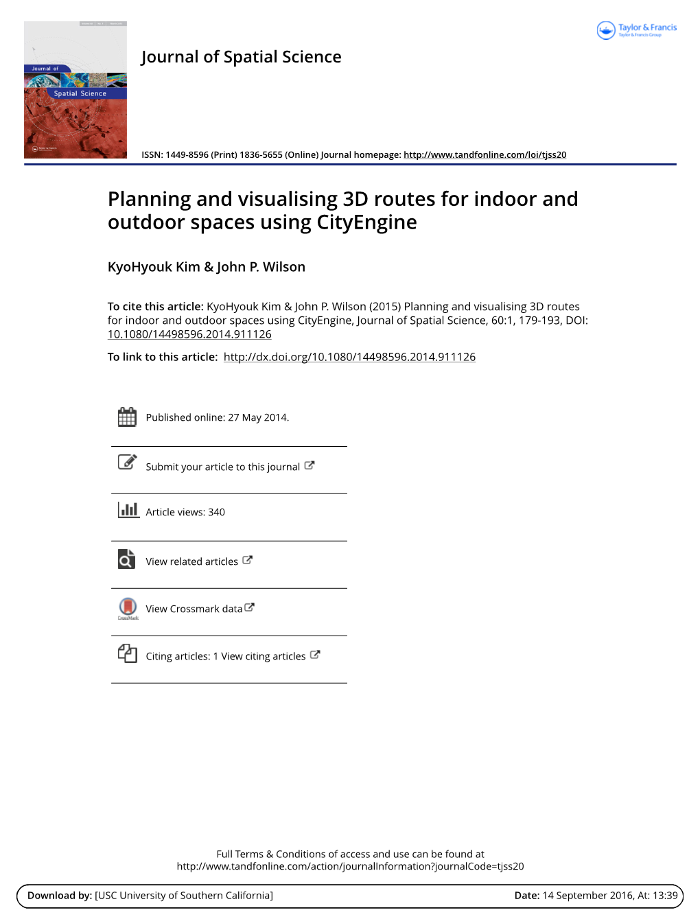 Planning and Visualising 3D Routes for Indoor and Outdoor Spaces Using Cityengine