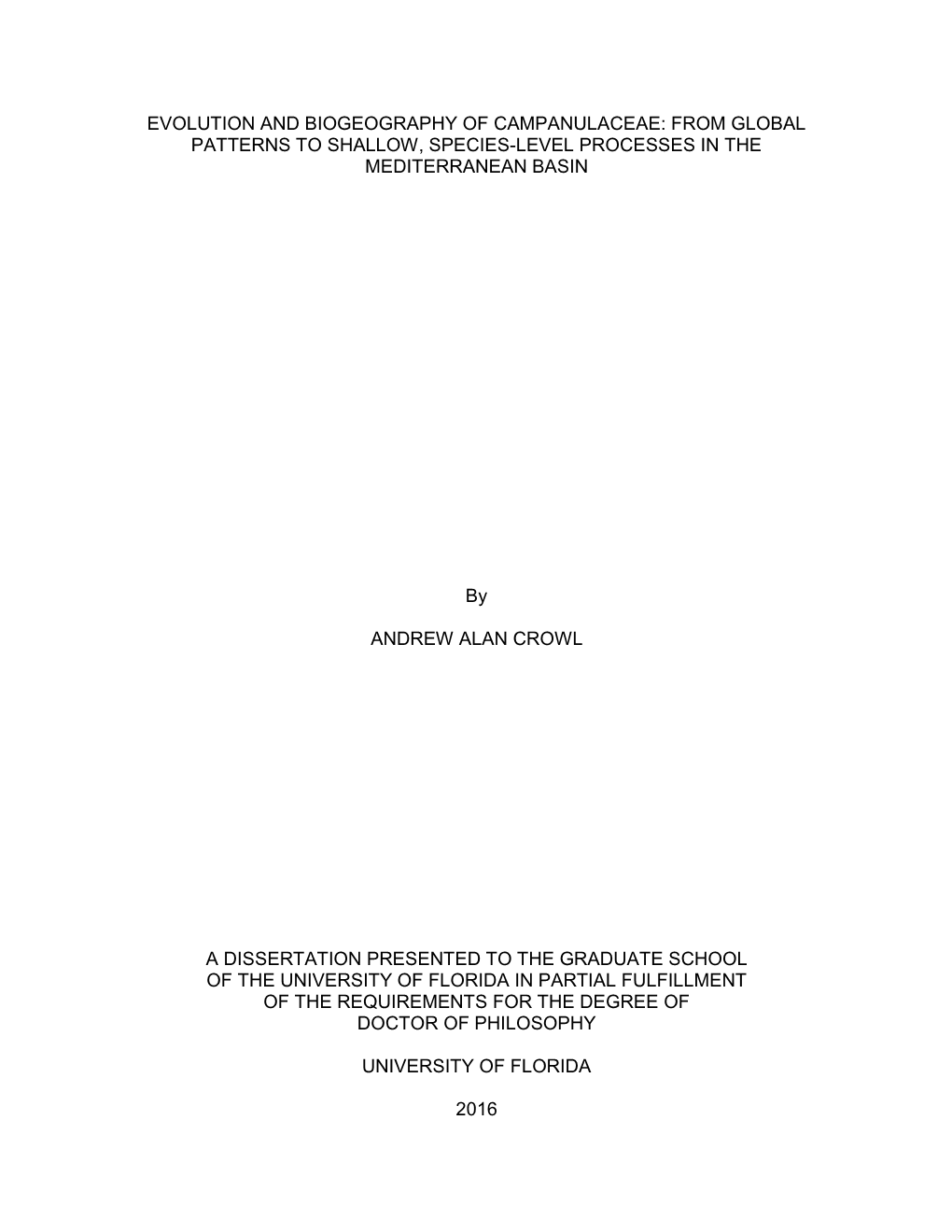 University of Florida Thesis Or Dissertation Formatting Template