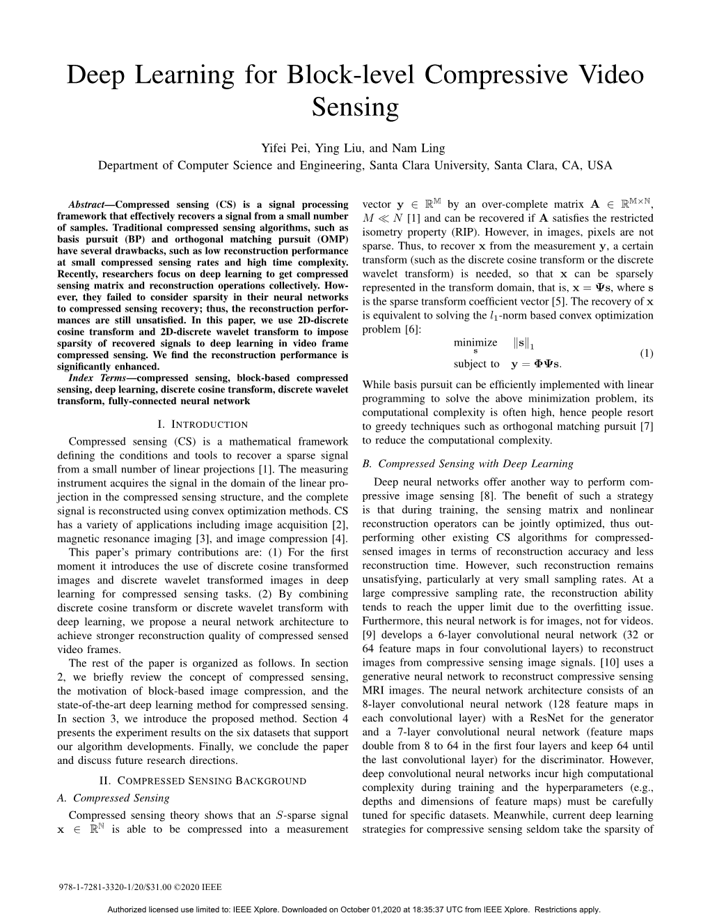 Deep Learning for Block Compressed Sensing of Images in Sparse Domain