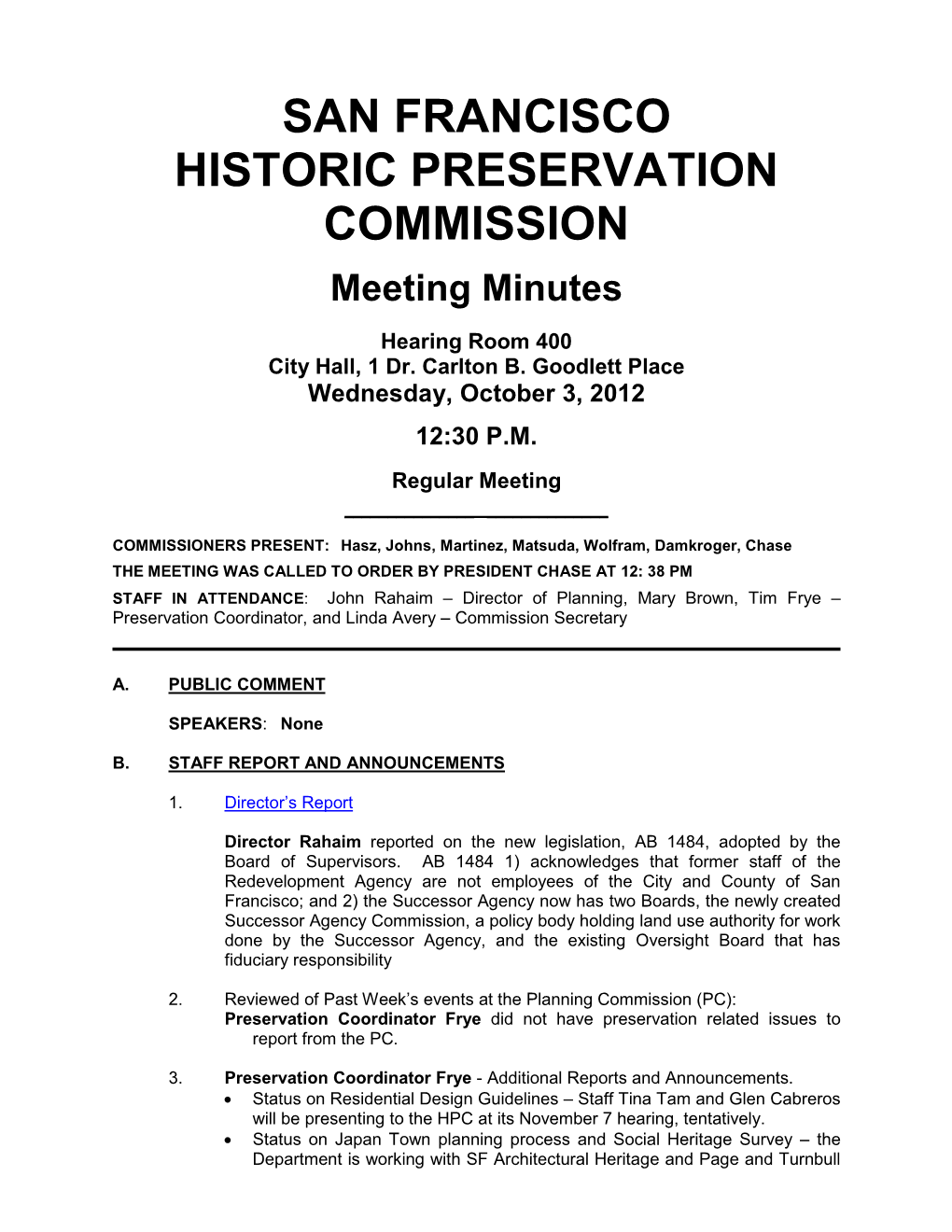 San Francisco Historic Preservation Commission