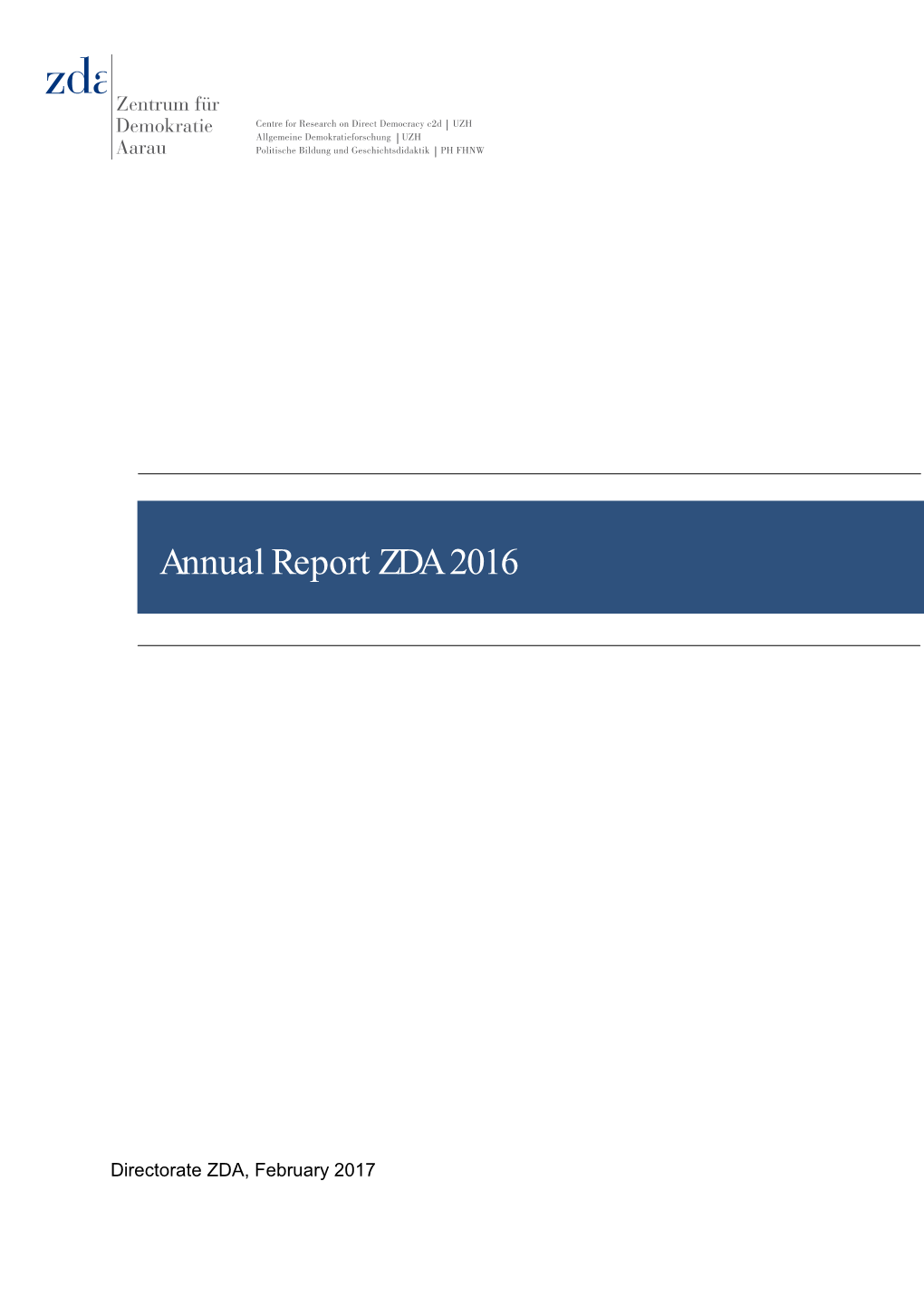 Annual Report ZDA 2016