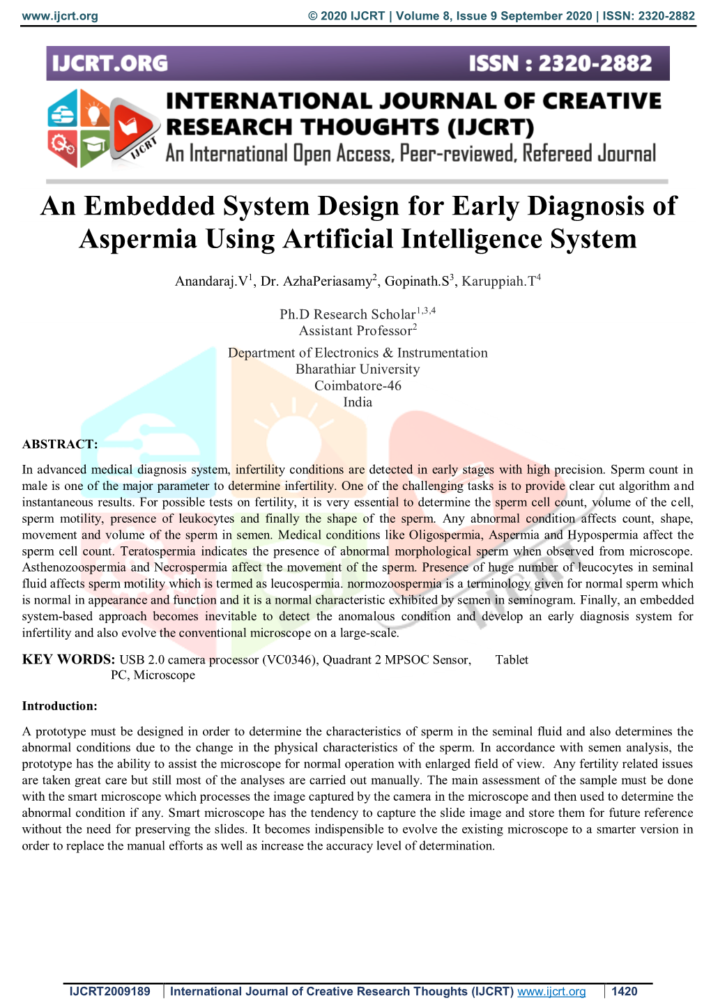 An Embedded System Design for Early Diagnosis of Aspermia Using Artificial Intelligence System