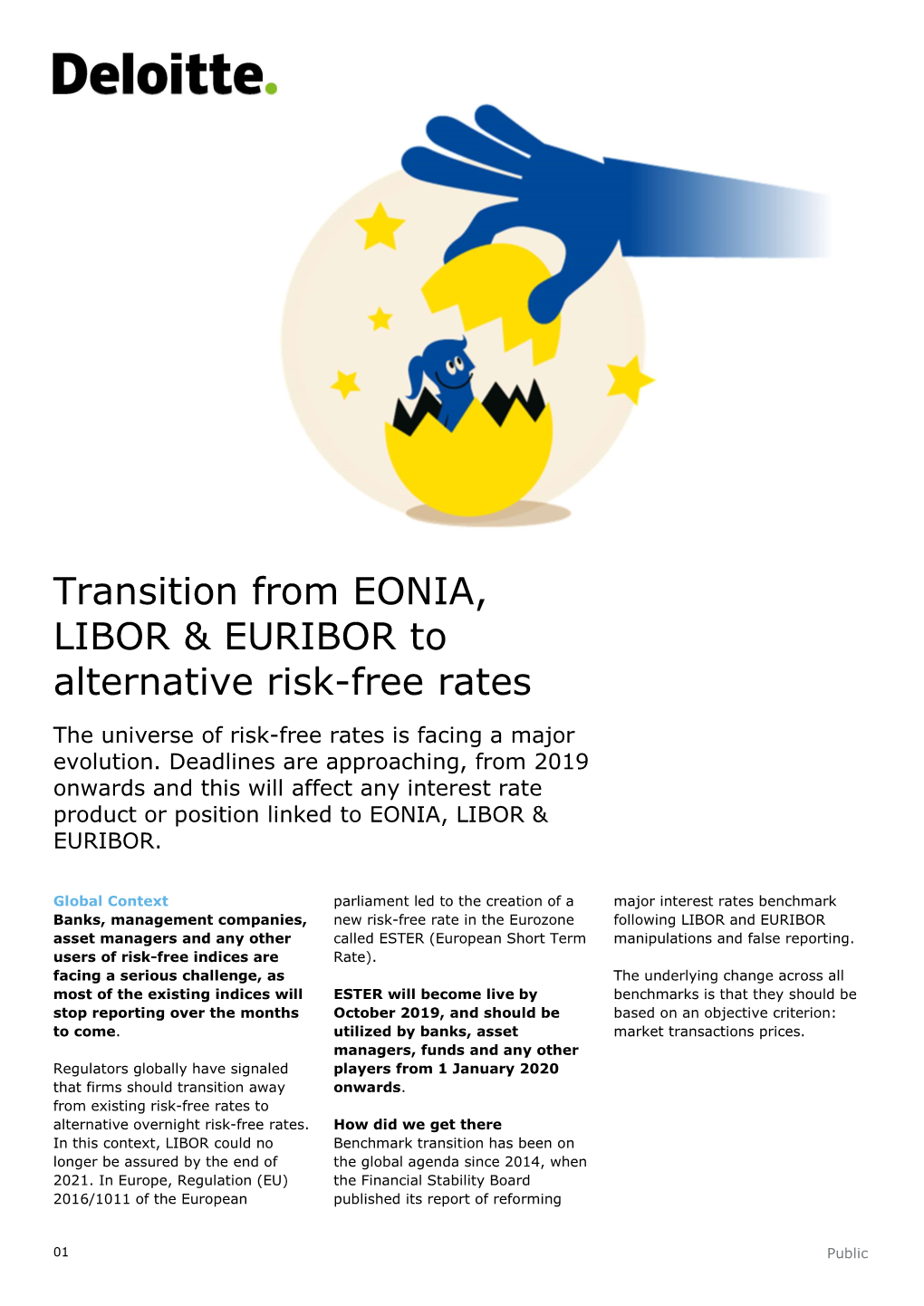 Transition from EONIA, LIBOR & EURIBOR to Alternative Risk-Free Rates