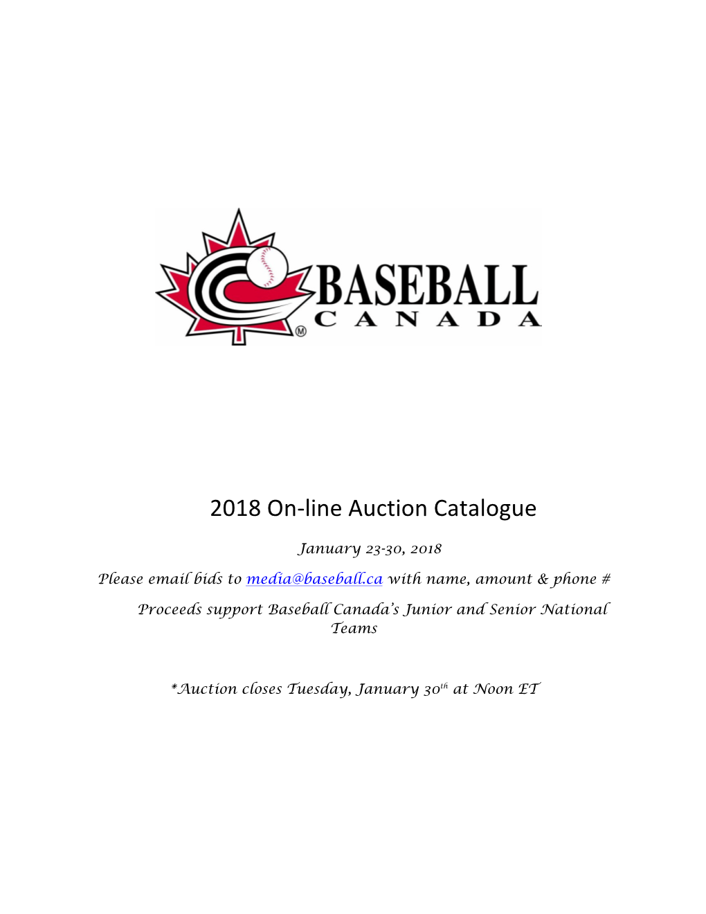 2018 On-Line Auction Catalogue