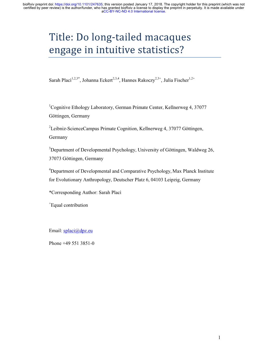 Do Long-Tailed Macaques Engage in Intuitive Statistics?