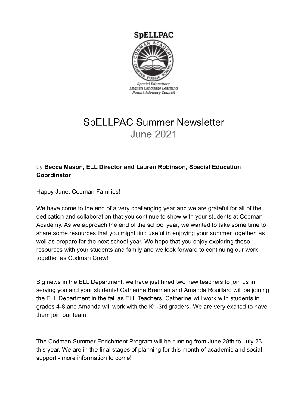 Spellpac Newsletter June 2021