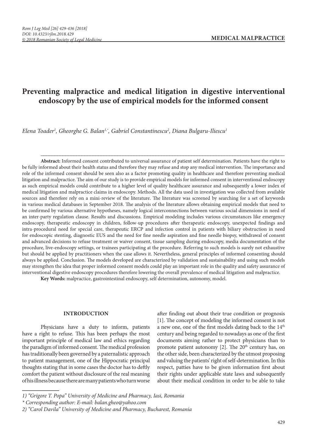 Preventing Malpractice and Medical Litigation in Digestive Interventional Endoscopy by the Use of Empirical Models for the Informed Consent