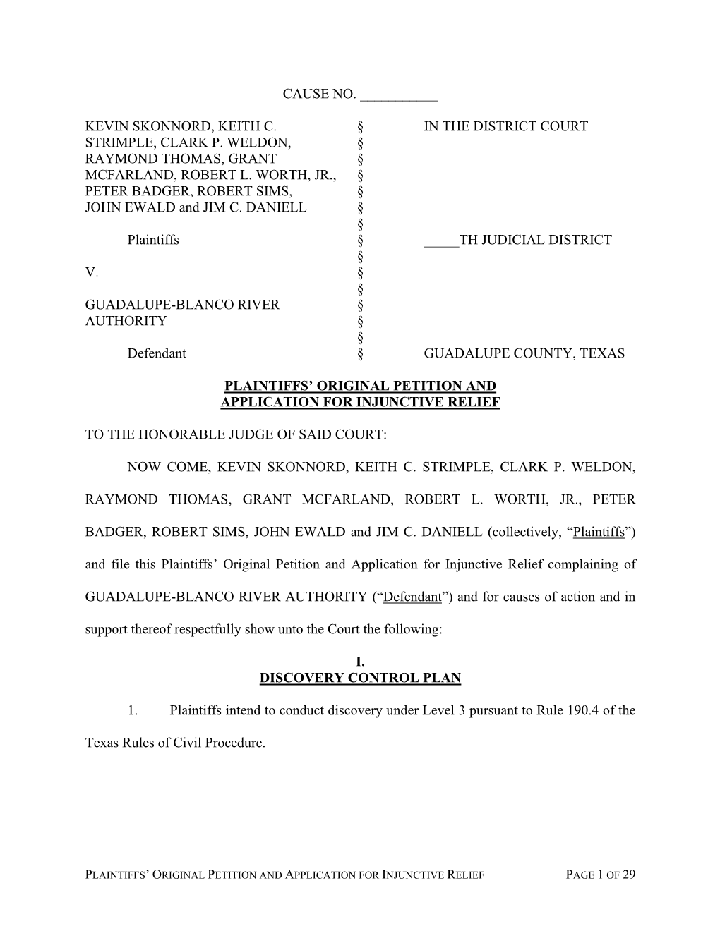 Kevin Skonnord, Keith C. § in the District Court Strimple, Clark P