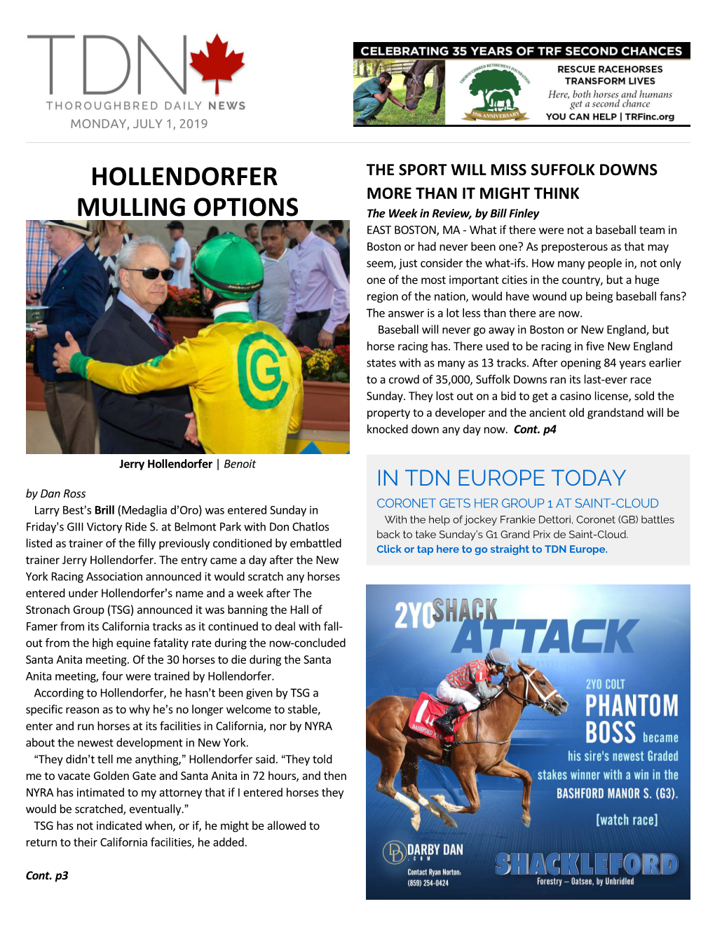 Hollendorfer Mulling Options (Cont