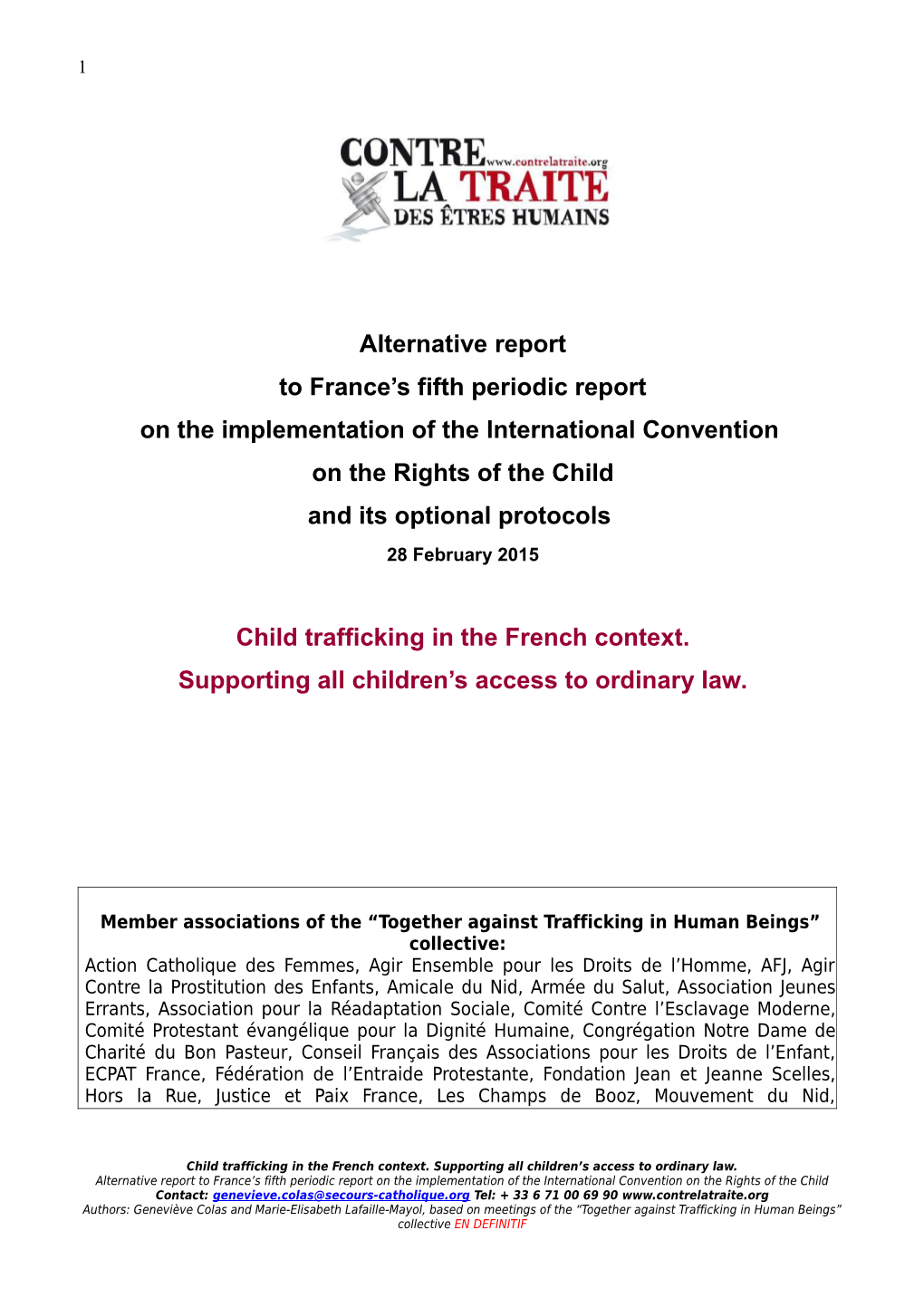 To France S Fifth Periodic Report