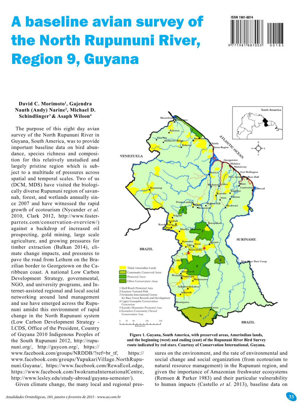 A Baseline Avian Survey of the North Rupununi River, Region 9, Guyana