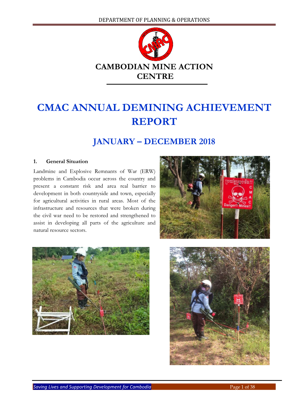 Cmac Annual Demining Achievement Report