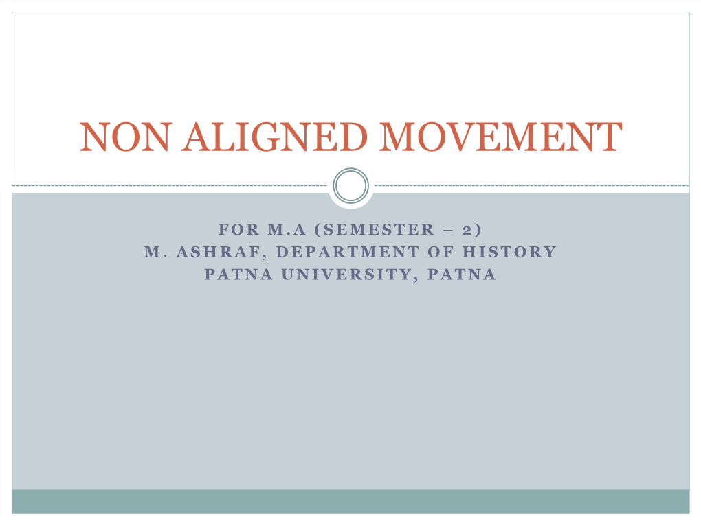 Non Aligned Movement