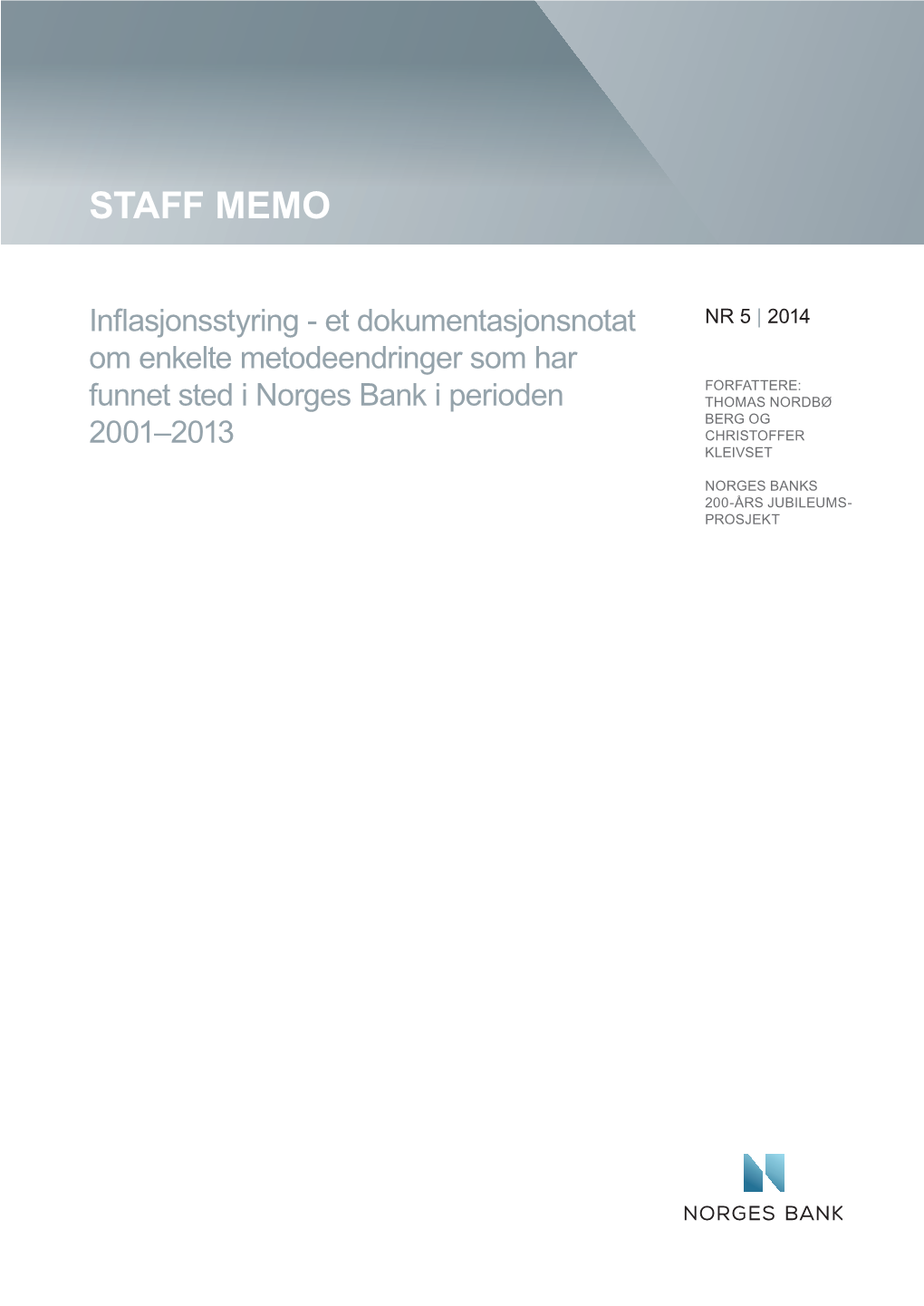 Staff Memo 5/2014 (Pdf)