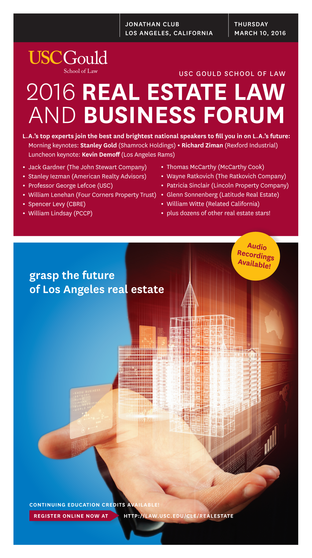 2016 Real Estate Law and Business Forum
