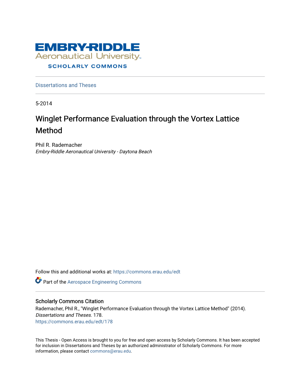 Winglet Performance Evaluation Through the Vortex Lattice Method