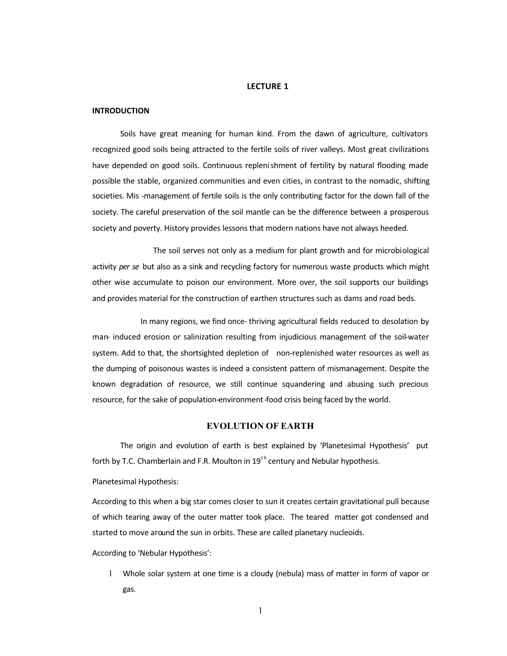 Introduction to Soil Science. (SCHEM-4111)