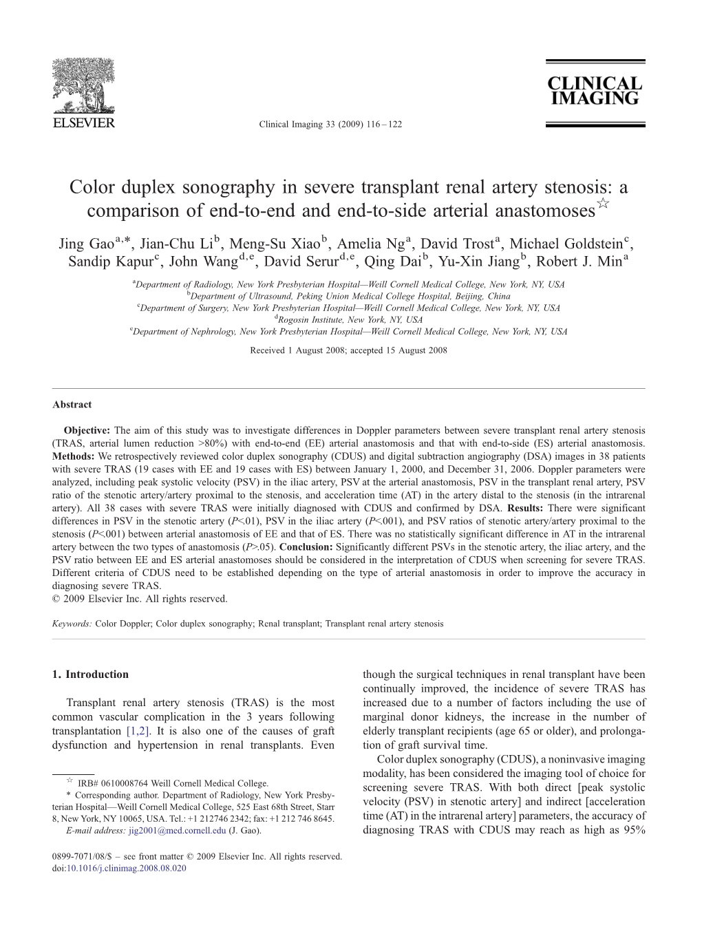 Color Duplex Sonography in Severe Transplant Renal Artery