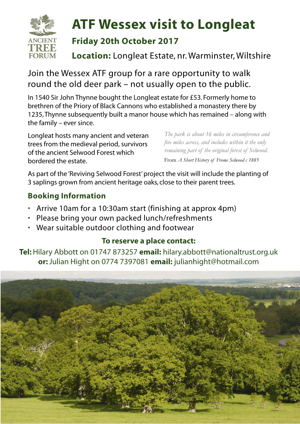 ATF Wessex Visit to Longleat Friday 20Th October 2017 Location: Longleat Estate, Nr