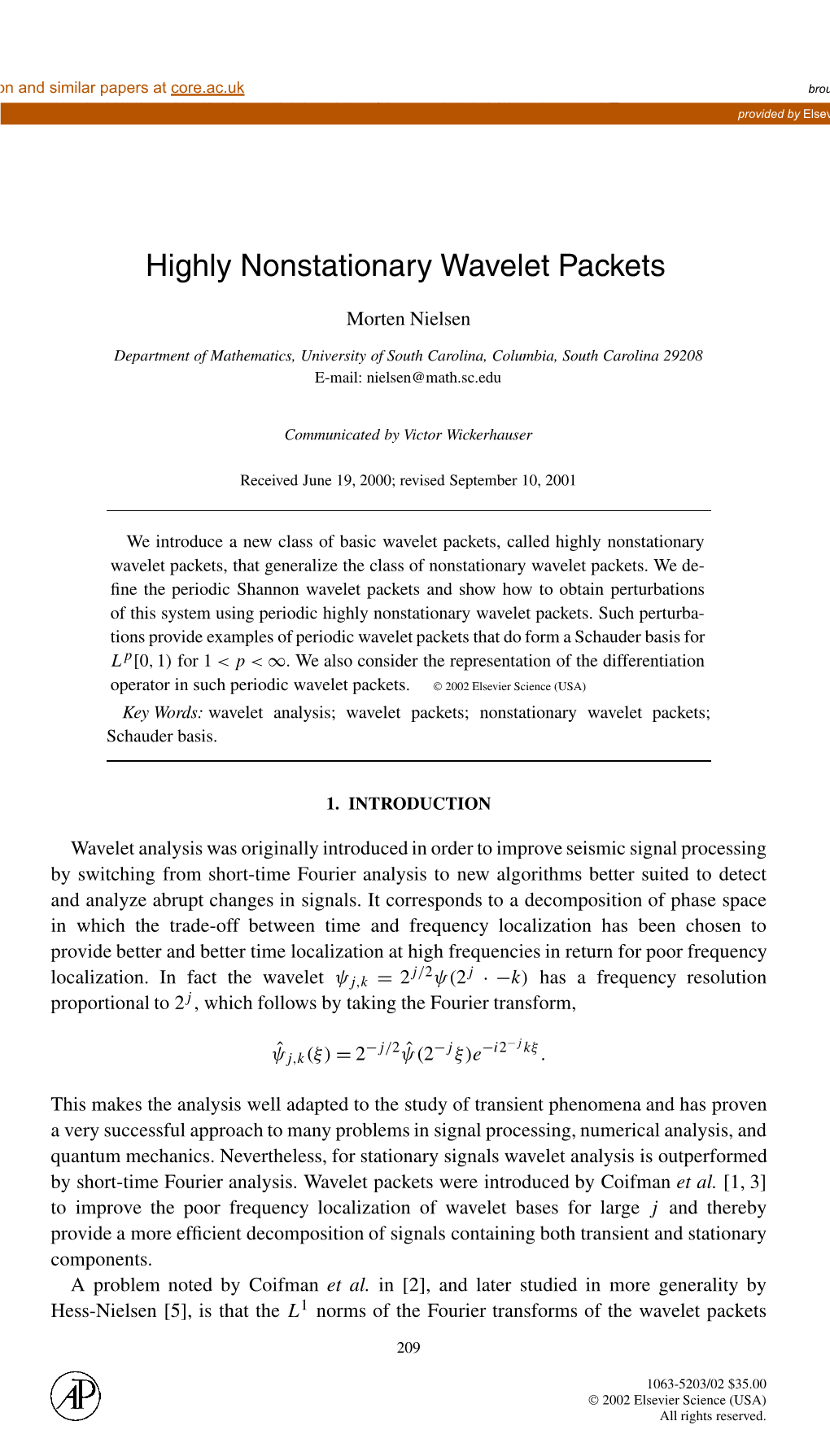 Highly Nonstationary Wavelet Packets