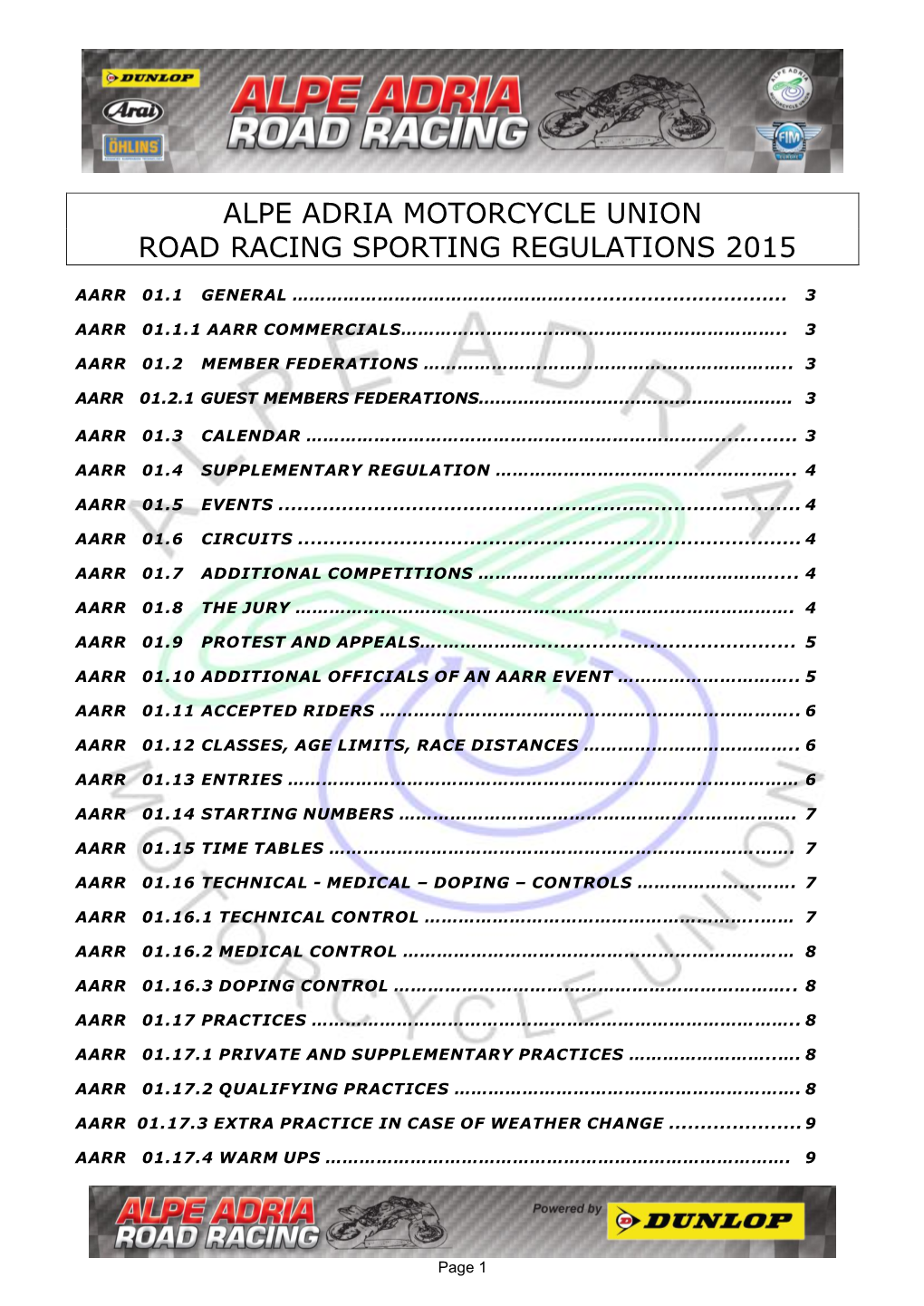 AARR 2015 Sporting Regulations.Pdf