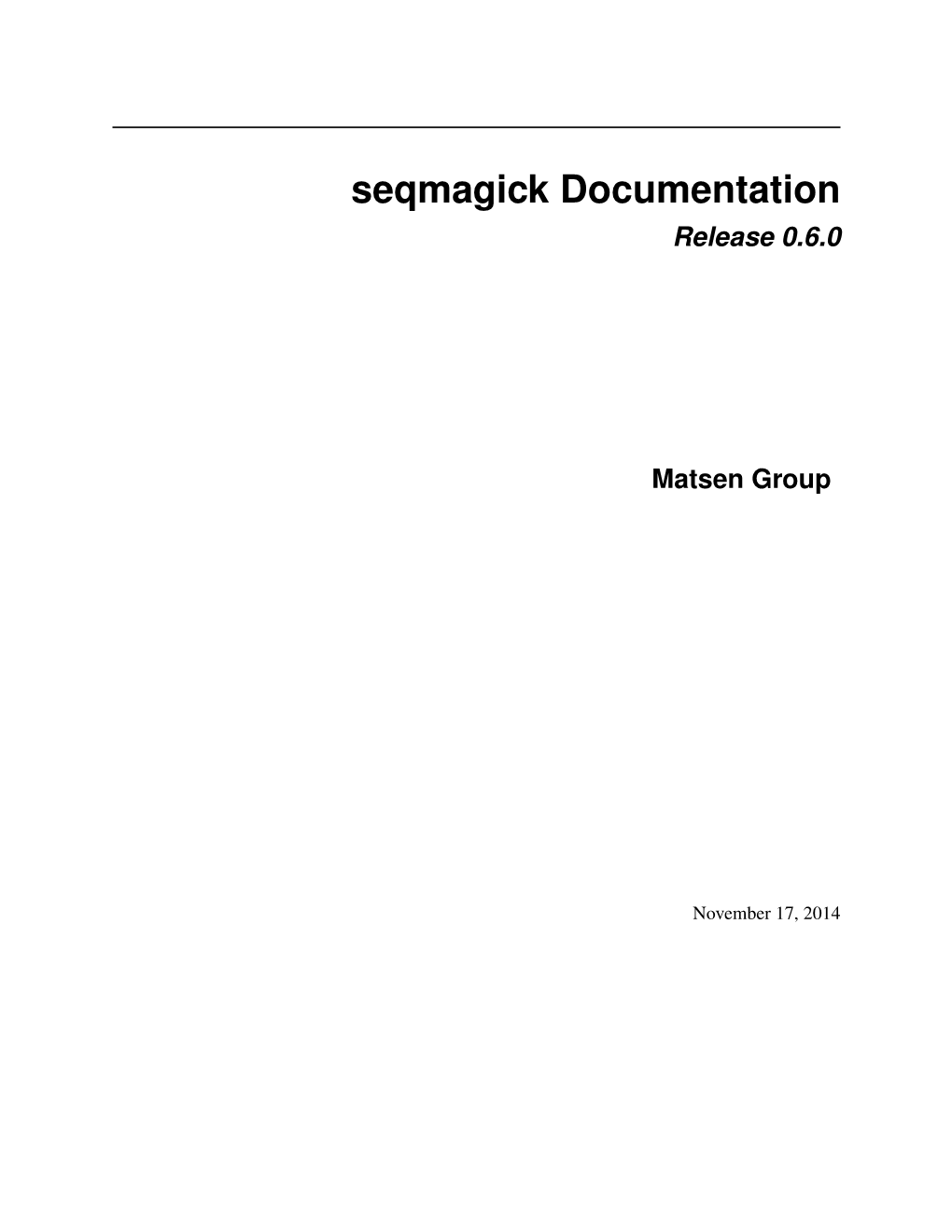 Seqmagick Documentation Release 0.6.0