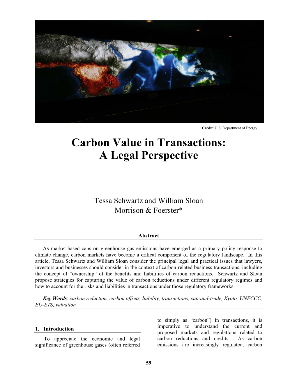 Carbon Value in Transactions: a Legal Perspective
