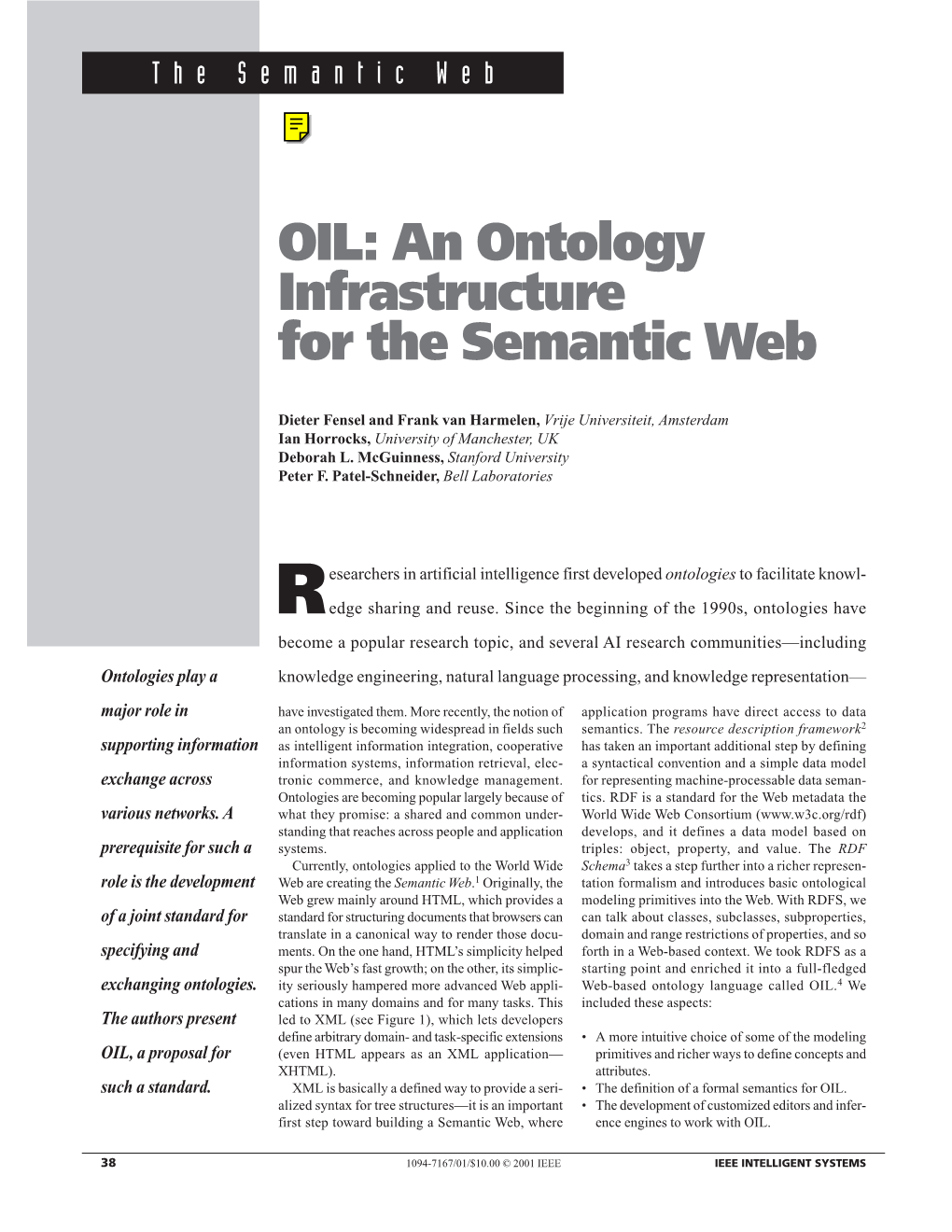 OIL: an Ontology Infrastructure for the Semantic Web