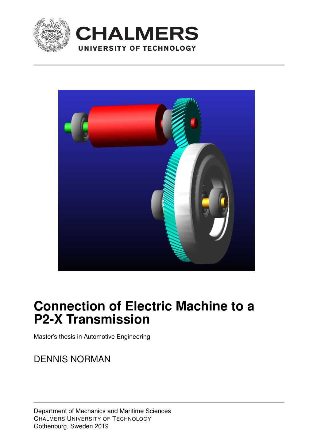 Connection of Electric Machine to a P2-X Transmission