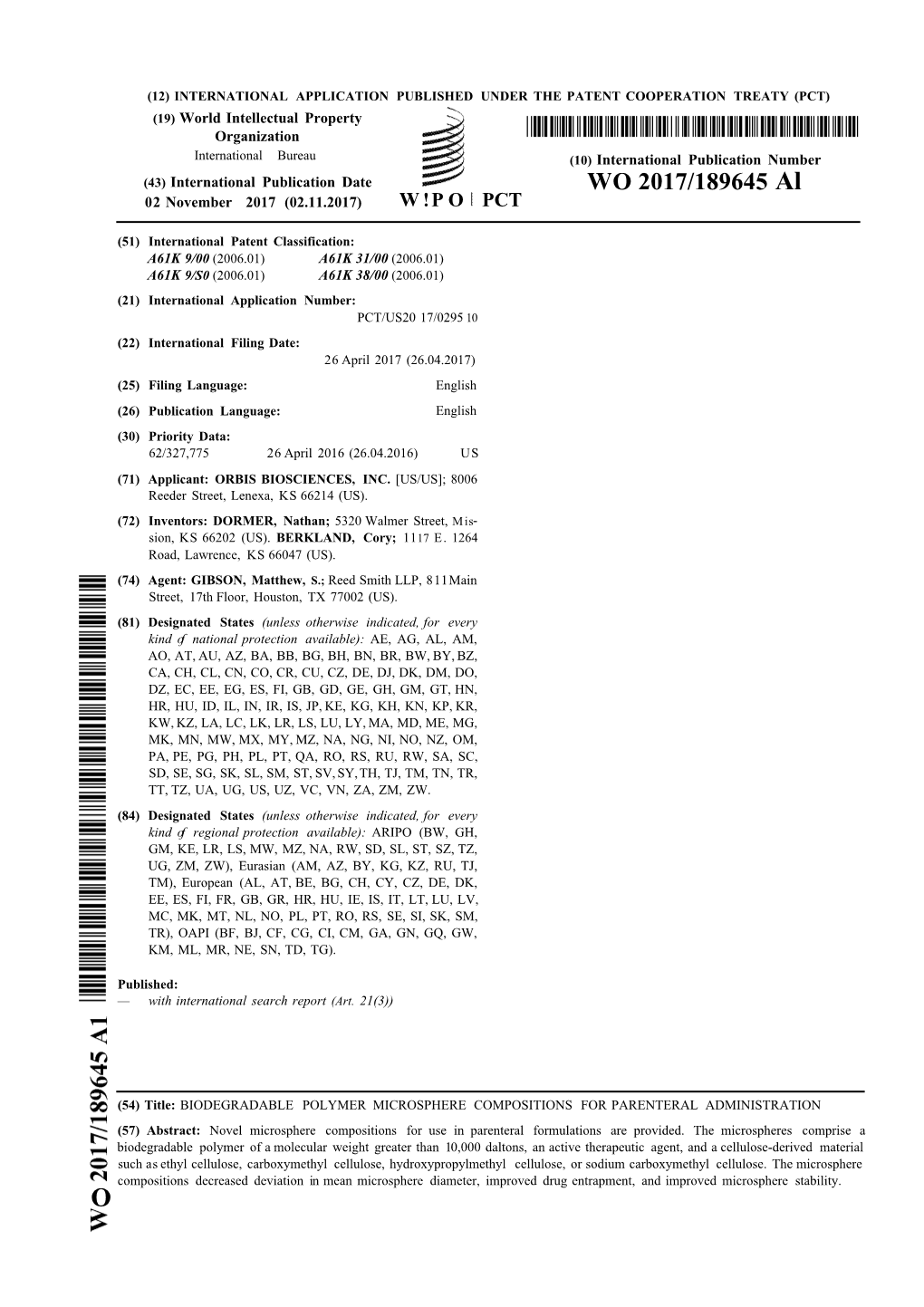 WO 2017/189645 Al 02 November 2017 (02.11.2017) W !P O PCT