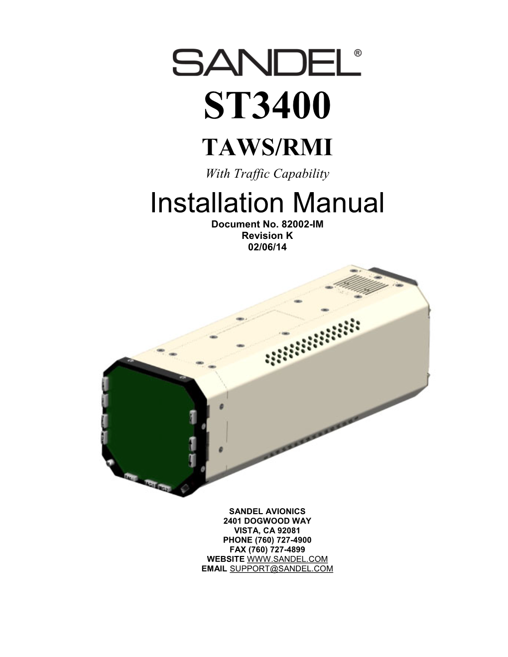 ST3400 INSTALLATION MANUAL 82002-IM-K Updated King Air STC