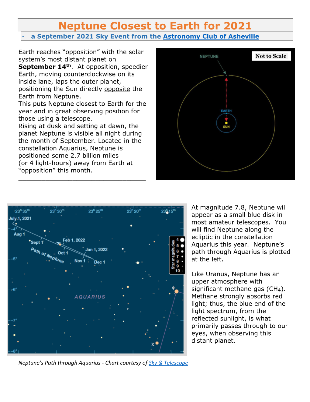 Neptune Closest to Earth for the Year and in Great Observing Position for Those Using a Telescope