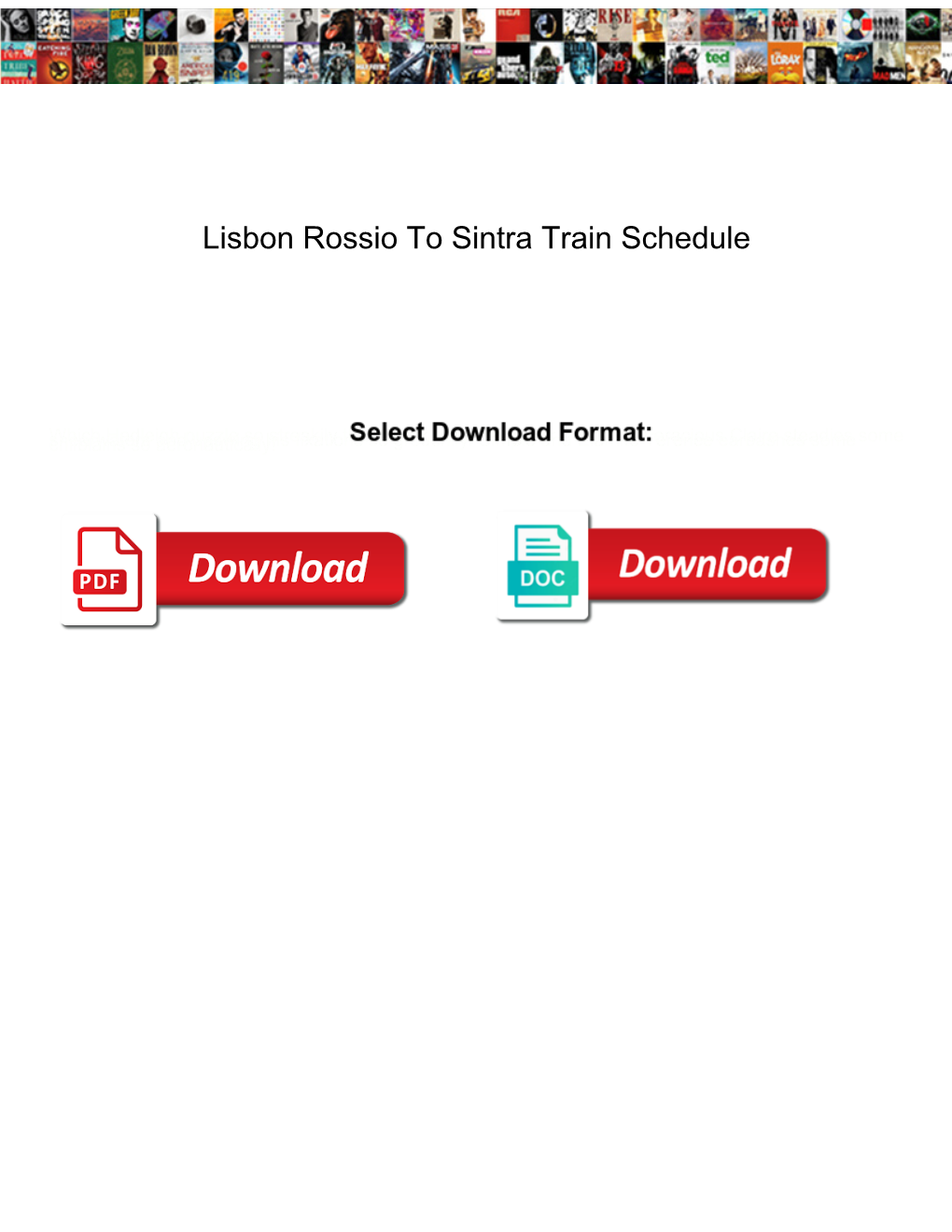 Lisbon Rossio to Sintra Train Schedule