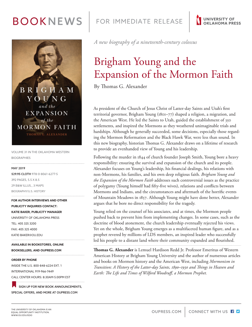 Brigham Young and the Expansion of the Mormon Faith by Thomas G
