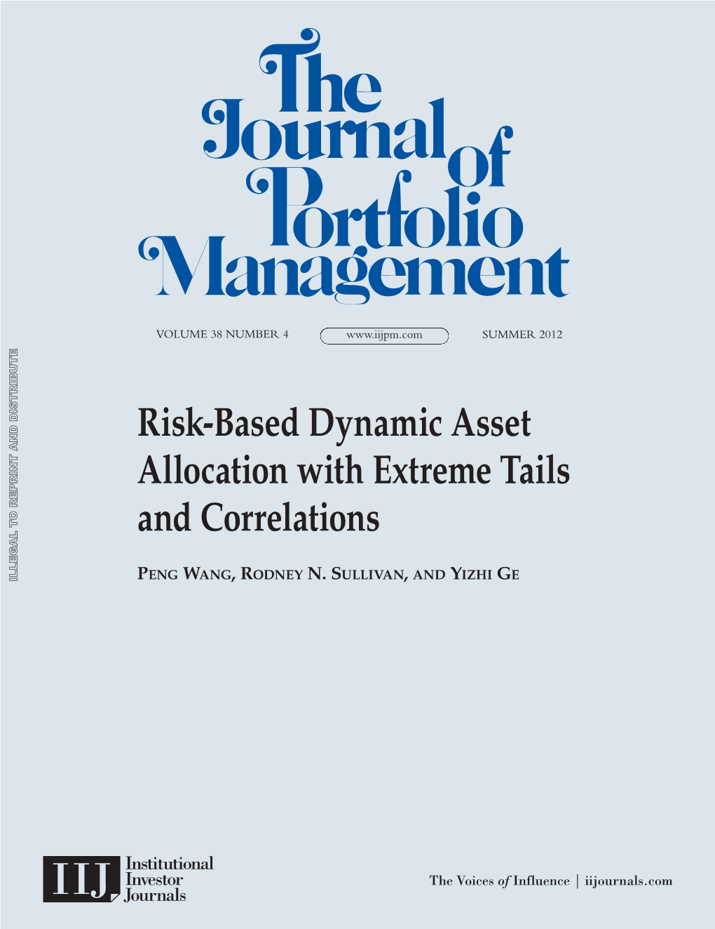 Risk-Based Dynamic Asset Allocation with Extreme Tails and Correlations