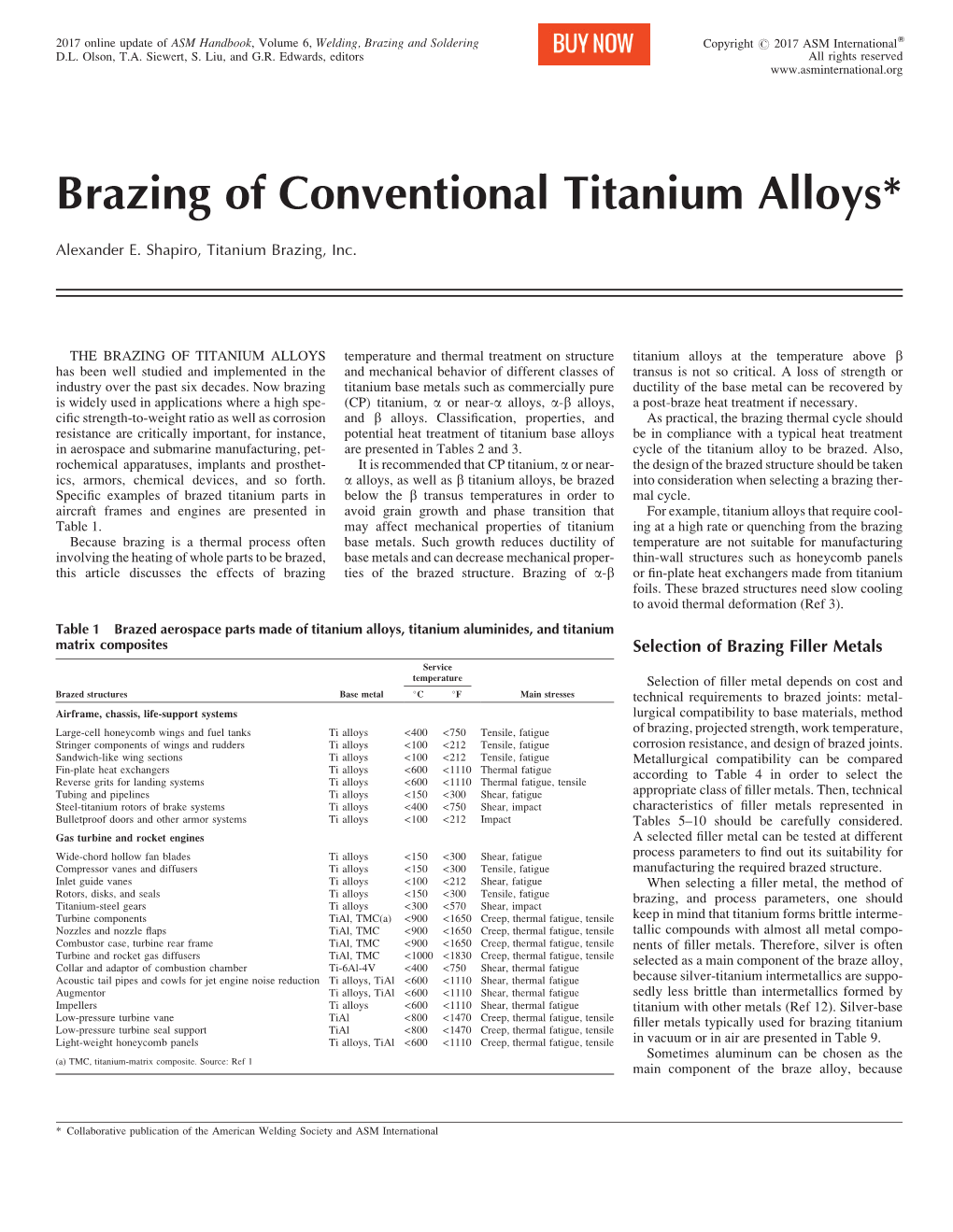 Brazing of Conventional Titanium Alloys*