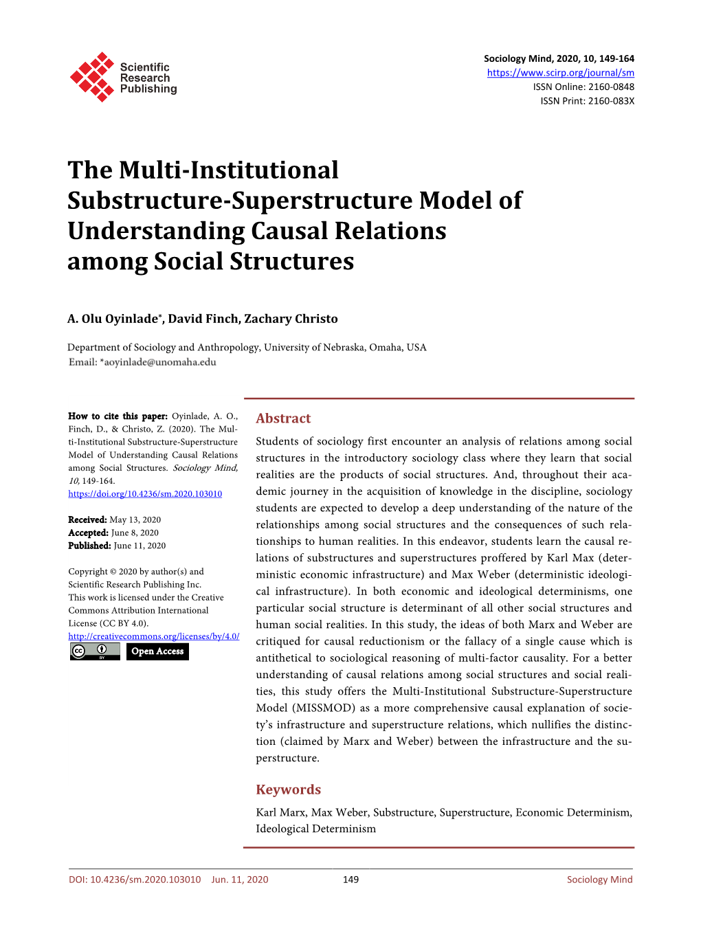 The Multi-Institutional Substructure-Superstructure Model of Understanding Causal Relations Among Social Structures