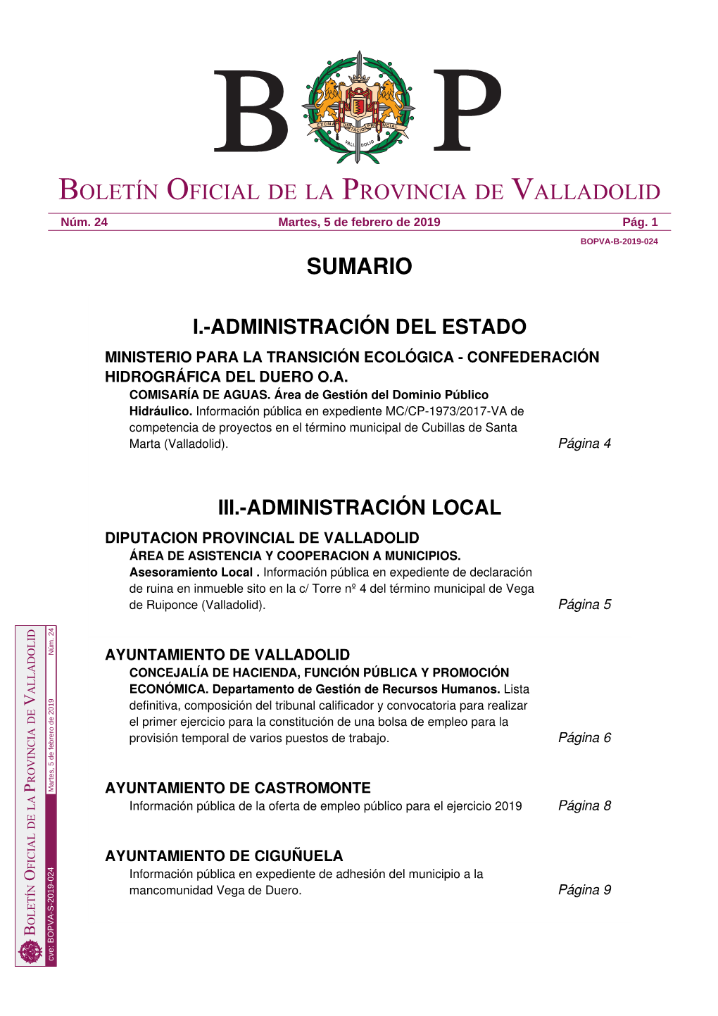 Administración Local Diputacion Provincial De Valladolid Área De Asistencia Y Cooperacion a Municipios
