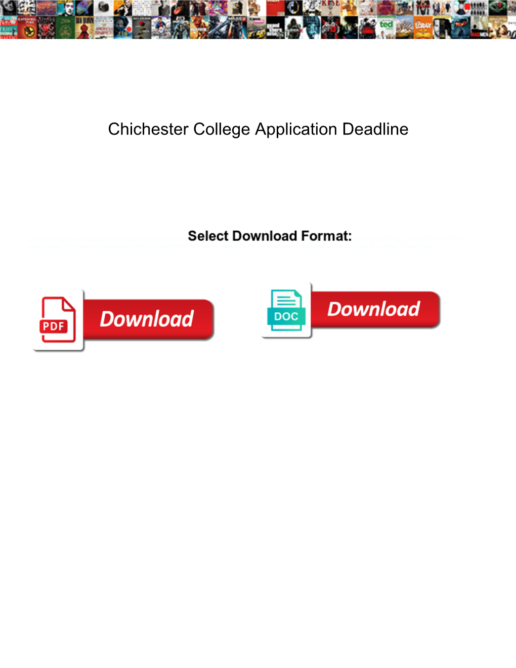 Chichester College Application Deadline