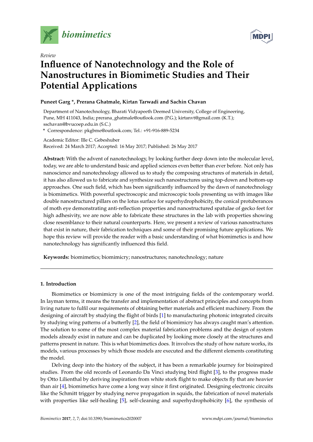 Influence of Nanotechnology and the Role of Nanostructures In