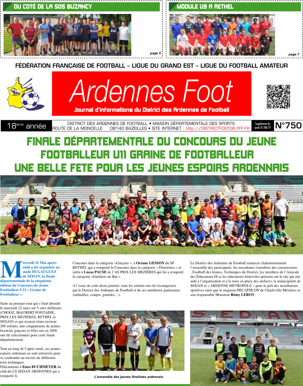 Ardennes Foot Journal D’Informations Du District Des Ardennes De Football