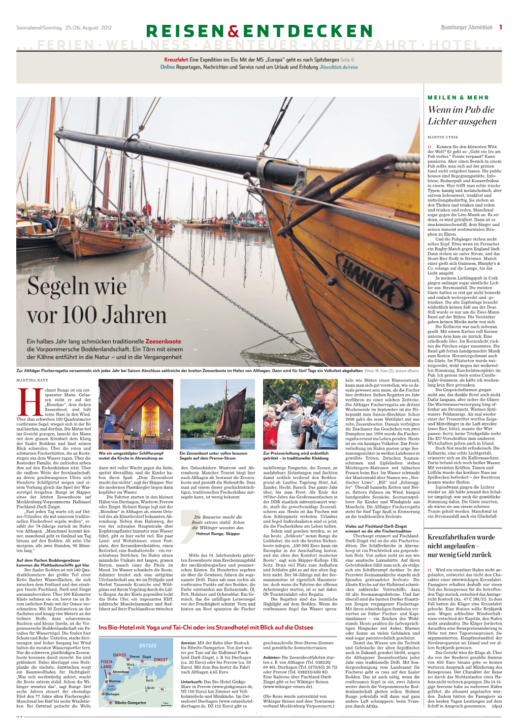 Segeln Wie Vor 100 Jahren