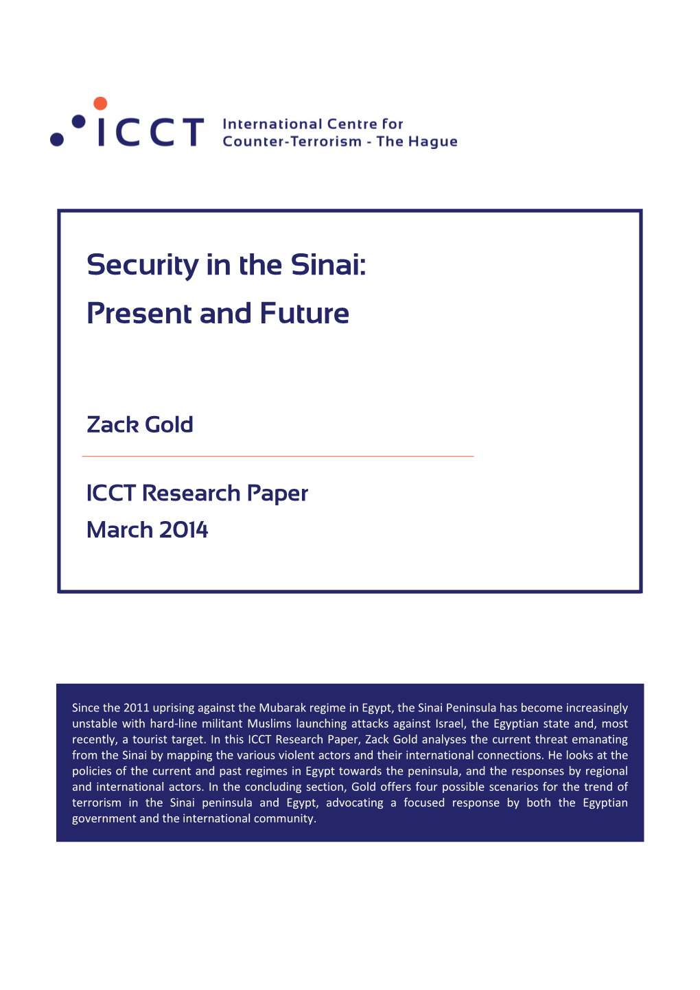 Security in the Sinai: Present and Future 2