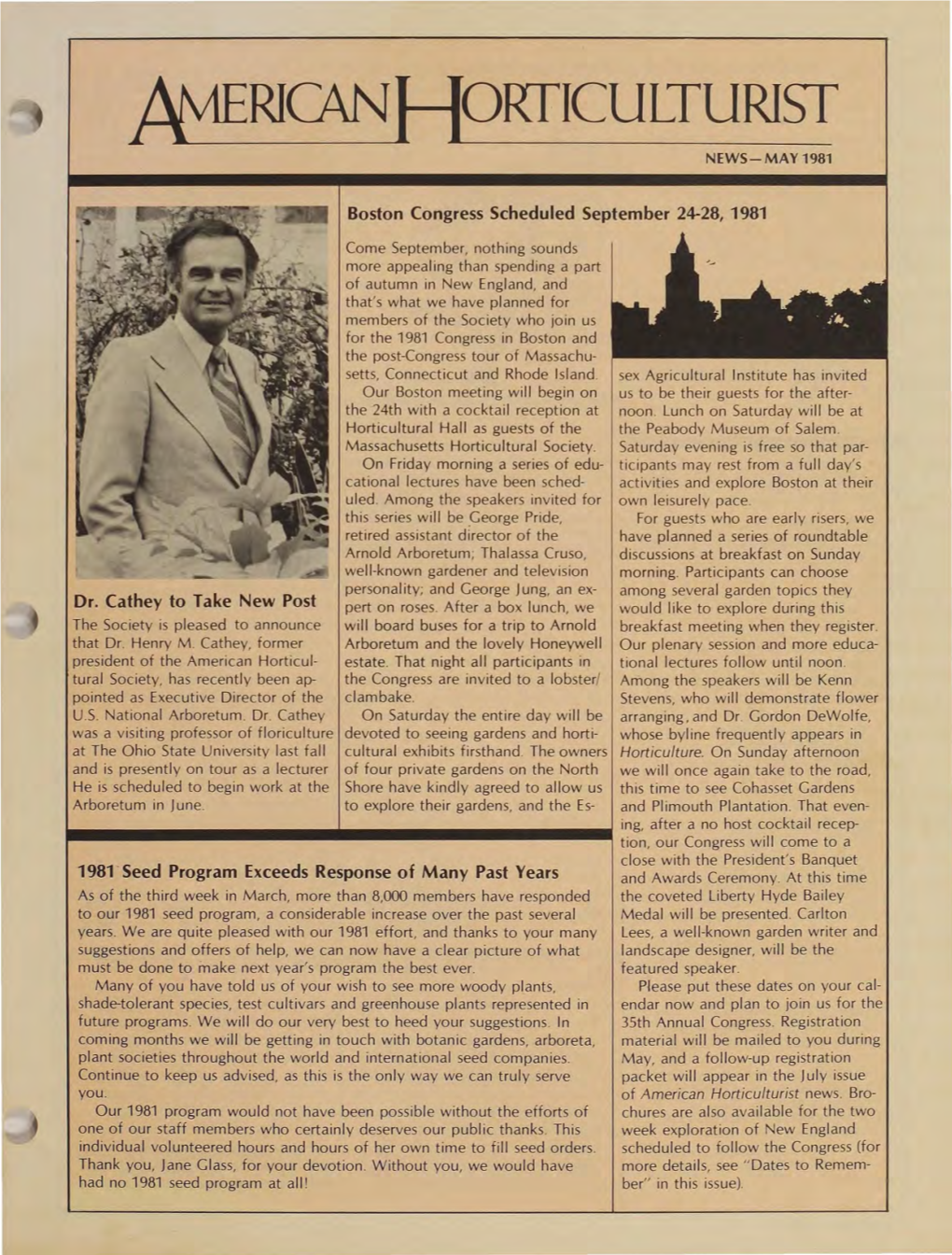 Avtericanj Iorficulturist NEWS-MAY 1981