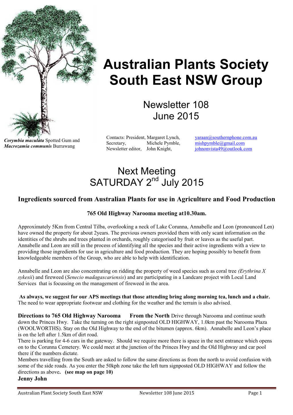 Australian Plants Society South East NSW Group