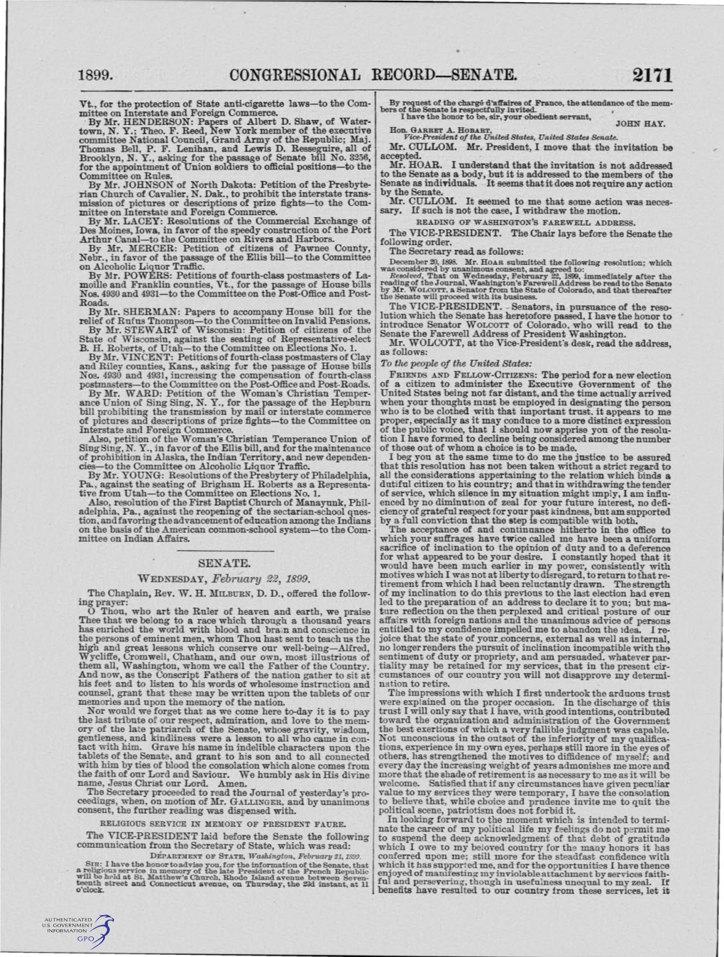 Congressional Record-Senate. 2171