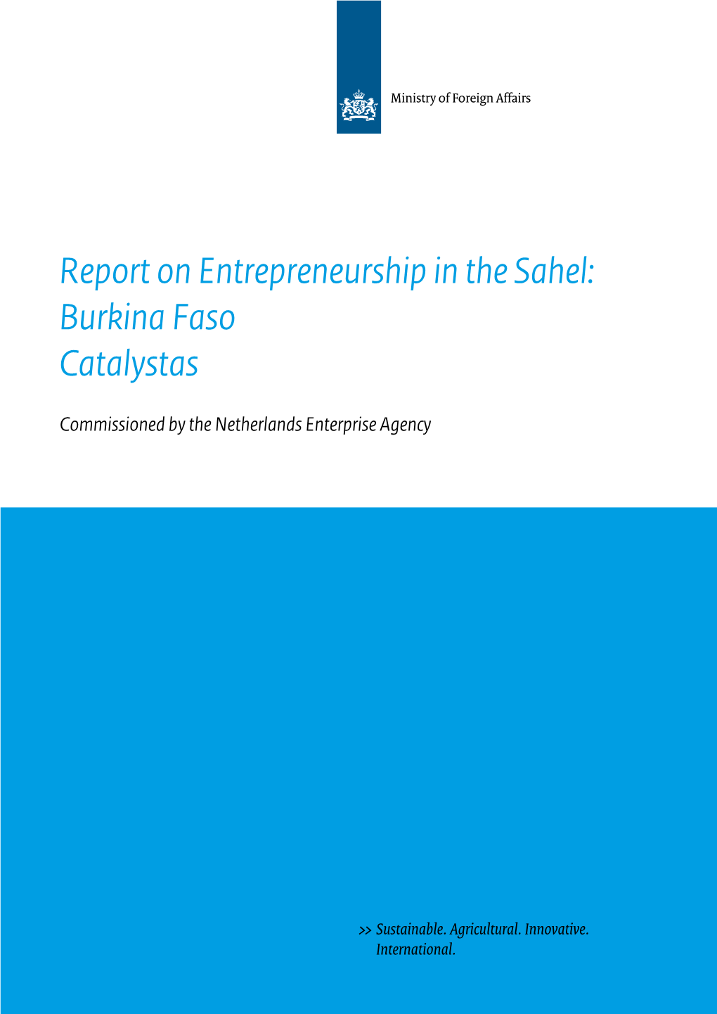 Report on Entrepreneurship in the Sahel: Burkina Faso Catalystas