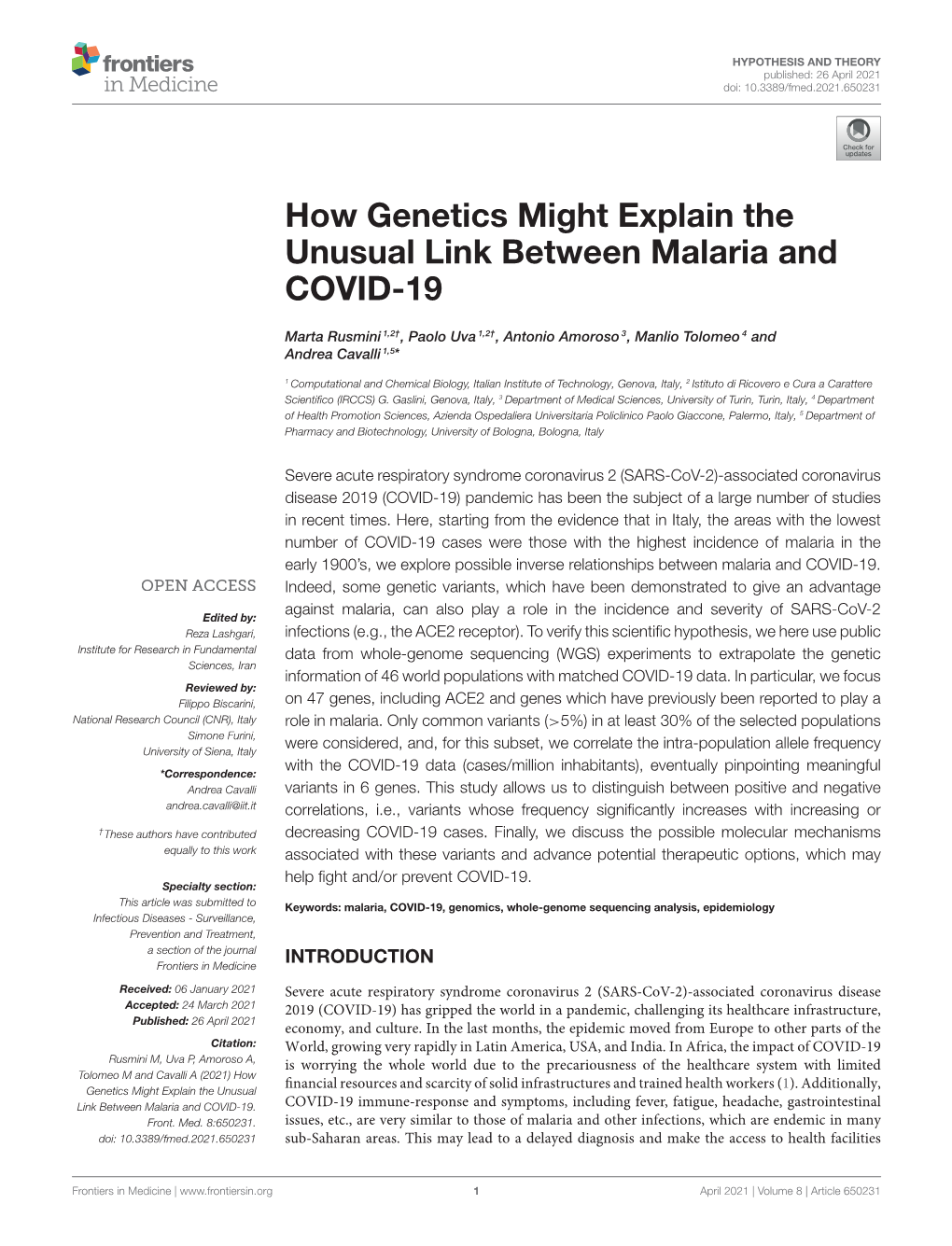 How Genetics Might Explain the Unusual Link Between Malaria and COVID-19