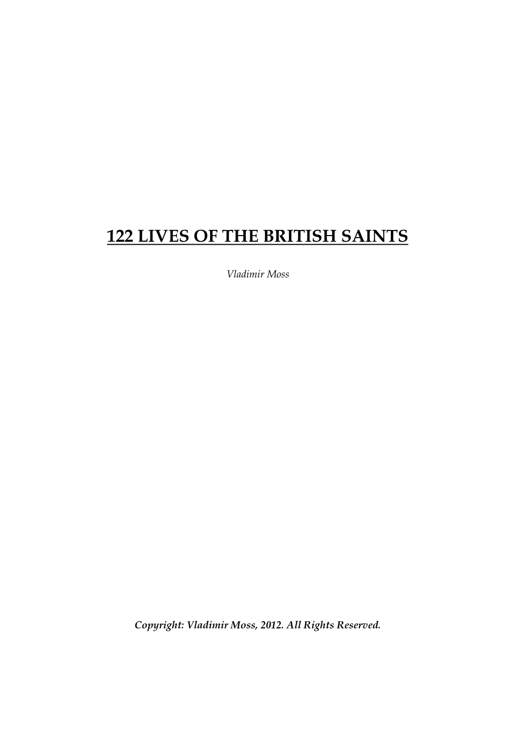 Lives of the British Saints