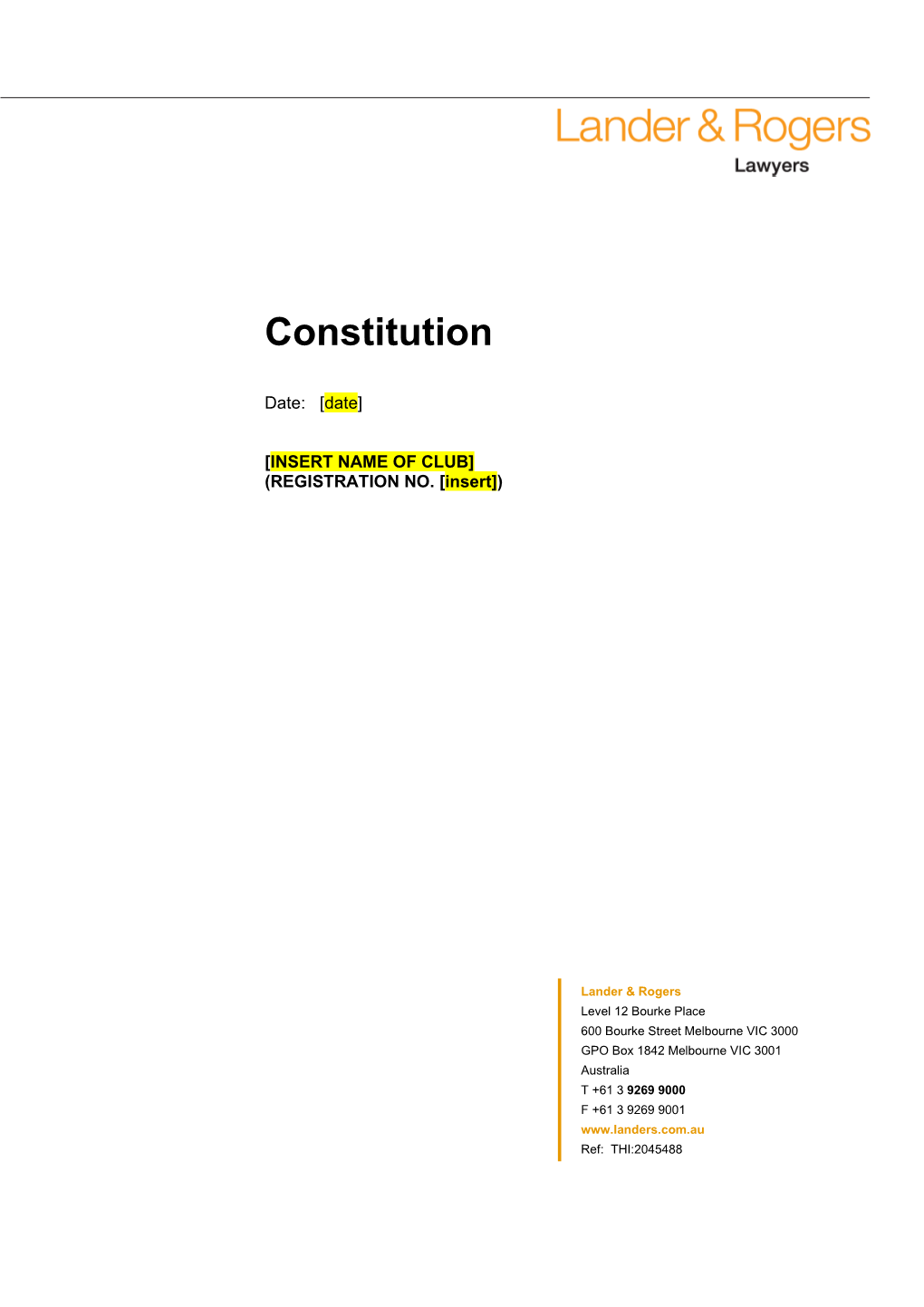 Constitution Template